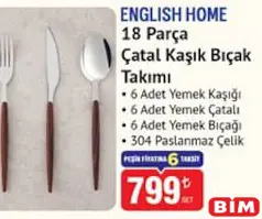 ENGLİSH HOME 18 PARÇA ÇATAL KAŞIK BIÇAK TAKIMI